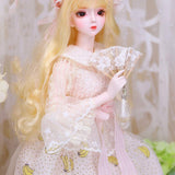 MLyzhe 62Cm Girl BJD Doll 1/3 Scale Ball Jointed Doll Full Set, Includes Costume Wig Accessories Dress Girls Toys