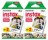 Fujifilm INSTAX Mini Instant Film 4 Pack 40 SHEETS (White) For Fujifilm Mini 8 & Mini 9 Cameras