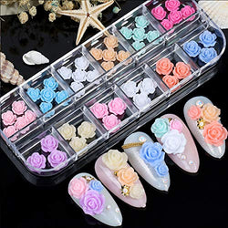 60 pcs Flower Butterfly Nail Art Charms Glitter Decals Decoration 3D Nail Flower Flat Design Acrylic Nail Art Stud 2021 for Women DIY Manicures Jewelry Salon Nail Accessories Supplies