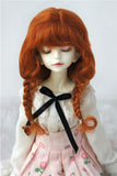 BJD Wigs D2033B Twins Braids Mohair BJD Doll Wigs varopis Sizes and Colors Available (Carrot, 7-8inch)