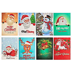 YOBEYI DIY Christmas Card with Diamond Painting Drill by Numbers 8Packs Christmas Tree Santa Claus New Year Greeting Card Christmas Stickers Christmas Gifts (C)