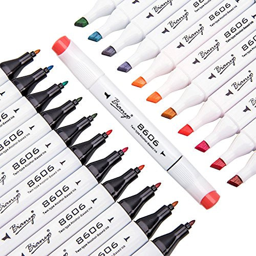 Bianyo Classic Alcohol Markers Set, Pack of 72, Dual Ireland