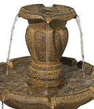 John Timberland Tuscan Garden Classic Rustic Outdoor Floor Fountain and Waterfalls 41 1/2" High 3 Tiered Decor for Garden Patio Backyard Deck Home Lawn Porch House Relaxation Exterior Balcony