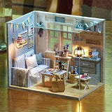 Flever Dollhouse Miniature DIY House Kit Creative Room with Furniture and Cover for Romantic Valentine's Gift (Fresh Sunshine)