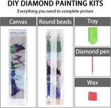 5D Diamond Painting Kits for Adults, ZIKO 4 Pack Art Animals Butterfly Full Drill Dots Kit, DIY Craft Diamond Art Kits for Kids Beginner 11.8x15.7 inch Purple and Blue