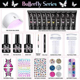 SXC Cosmetics Poly Gel Nail Kit Butterfly Series All-in-One Gel Nail Art Extension Starter Kit P-05