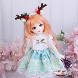 BJD Doll 1/6 SD Dolls Full Set DIY Toys with Clothes Shoes Orange Wig Makeup Surprise Gift Doll for Girls