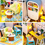 Dollhouse Miniature with Furniture,DIY 3D Wooden Doll House Kit Warm Home den Style Plus Dust Cover and Music Movement,1:24 Scale Creative Room Idea Best Gift for Children Friend Lover S903