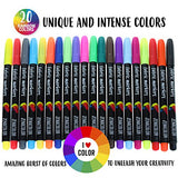 Zenacolor 20 Fabric Markers Pens Set - Non Toxic, Indelible and Permanent Fabric Paint Fine Point Textile Marker Pen - Pens Fine Point Tip Ideal for T-Shirts, Baby Bibs, Shoes, Bags, Tote Bags