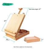 Adjustable Wood Table Sketchbox Easel, Premium Beechwood, Portable Wooden Artist Desktop Storage Case, Comfortable and Portable to Carry US Delivery