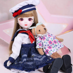 1/6 Children BJD Doll Toys with Full Set Clothes Shoes Wig Makeup Fullset 12 Ball Jointed Doll Child Playmate
