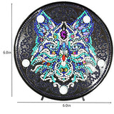 DIY Diamond Painting Lamp with LED Lights Full Drill Crystal Drawing Kit Bedside Night Light Arts Crafts for Home Decoration or Christmas Gifts 6.0x6.0inch (Wolf B)
