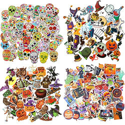 260 Pieces Mixed Halloween Themed Stickers Vinyl Stickers Trendy Laptop Stickers Waterproof Pumpkin Skull Stickers Aesthetic Decal for Scrapbooking Water Bottles Party Favors