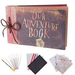 Our Adventure Book Pixar Up Handmade DIY Family Scrapbook Photo Album Expandable 11.6x7.5 Inches 80 Pages with Photo Album Storage Box DIY Accessories Kit