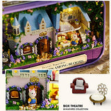 Fsolis Box Theatre DIY Dollhouse Miniature Kit with Furniture, 3D Wooden Miniature House , Miniature Dolls House kit (Q10)