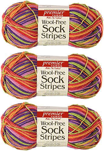 Premier Yarn Wool Free Sock Yarn, Farm Stand, Pack of 3