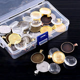 Swpeet 56Pcs Jewelry Making Kits, Including 28 Pieces 4 Colors Round Bezels with 28Pcs Glass Dome