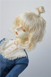 JD375 8-9inch 21-23CM Updo Synthetic Mohair BJD Wigs 1/3 SD Doll Hair and Accessories (Blond)