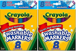 Crayola Washable Bold Broad Line Markers 8 ea (Pack of 2)