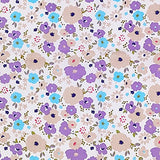 CJINZHI Fat Quarters Fabric Bundles, 7pcs/lot 19.69x19.69inches(50x50cm) Cotton Fabric Quilting Squares Precut Patchwork Quarter Sheets for Sewing Crafting Purple Floral Pattern
