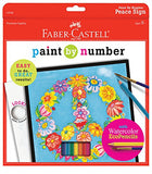 Faber Castell Paint By Number Peace Kit - Watercolor Paint by Number for Kids