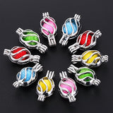 ZEEWELY 10pcs Fruit Silver plating Bead Cage Locket Pendant - Add Your Own Pearls, Stones, Rock