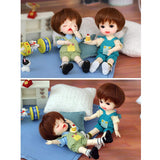 1/8 Bjd Doll Sd Doll 16cm 6.2 Inches Lovely Simulation Doll Toy Full Set -with Clothes, Wig, Shoes, Birthday Children's Day