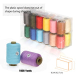 KEIMIX Polyester Sewing Threads 24 Colors 1000 Yards Each Spools Sewing kit for Hand & Machine Sewing