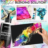 Alcohol Ink Blending Solution (4-Ounce), Pixiss Alcohol Ink Blending Solution Tools, Pixiss Needle Tip Applicator and Refill Bottles and Funnel - Bundle for Yupo Paper and Resin