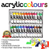 Noble Quality Acrylic Paint Set - Kit with 24 Tubes of Premium Quality Acrylic Paints - Superior Premium Paints for Acrylic Painting