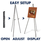 Quartet Easel, Instant Easel Stand, Heavy-Duty, 64", Supports 10 lbs., Tripod Base (27E)