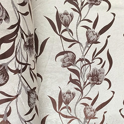 Brown Velvet Jacquard Damask Fabric 118'' Wide sold By The Yard for Curtains, Drapery, Upholstery