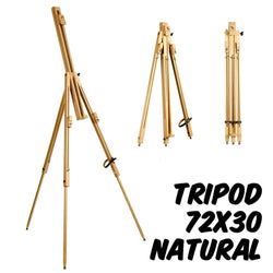 Markin Arts 72" Adjustable Artist Easel Stand Swedish Oil Rubbed Solid Beechwood Portable Collapsible Telescopic Tall Large Floor Tripod Painting Drawing Wooden Stretched Canvas Sketchbook Natural