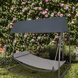 Sunnyglade 7.6'L x 4.5'W x 6.7' Swing Hammock Canopy Swing Hanging Bed for Backyard,Garden, Patio, Porch, Dark Grey