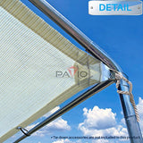 Patio Paradise 20' x 40' Straight Edge Sun Shade Sail, Beige Rectangle Outdoor Shade Cloth Pergola Cover UV Block Fabric - Custom 3 Year Warrenty