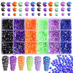 FULZTEY 19200Pcs Jelly Flatback Rhinestones for Nails 3 4 5MM Nail Art Crystals Gem Stones 6 Color Sparkly AB Crystal Rhinestones for Crafts DIY Nail Jewelry Diamond Design Charms Clothes Decoration