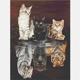 5D Diamond Painting Kits for Adults Kids, DIY Round Cat Full Drill Rhinestone Art Craft for Home Wall Decor 11.8x15.7Inches