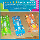 Made By Me Build & Paint Your Own Wooden Cars - DIY Wood Craft Kit, Easy To Assemble and Paint 3 Race Cars – Arts and Crafts Kit for Kids Ages 6 And Up, Multicolor