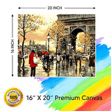 DIY Premium Acrylic Painting by Numbers Kit | Framed on Canvas Large 16"x20" | Ideal for Beginners, New and Advanced Painters | Mounting Hardware Included | Triumphal Arch in Europe