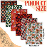 Newwiee 12 Pcs Vintage Retro Floral Cotton Fabric Squares 18 x 22 Inch Flower Pattern Fabric Bundles Fat Quarters Material for Sewing Craft and Hobby Fabric Patchwork Squares for DIY Sewing Quilting
