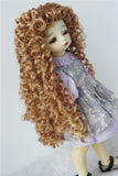 JD145 extraLong Wave Doll Wigs Synthetic Mohair BJD Hair (Golden Brown, 6-7inch)