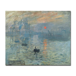 Wieco Art Impression Sunrise Canvas Prints Wall Art of Claude Monet Classic Oil Paintings Reproduction Seascape Ocean Sea Beach Picture for Living Room Home Decor Modern Gallery Wrapped Giclee Artwork