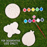 Creative Roots Paint Your Own Stepping Stones Multipack with Ladybug, Butterfly & Sun Stepping Stones, 3-Pack DIY Stepping Stone Kit, Great Arts & Crafts Activity for Kids Ages 5, 6, 7, 8