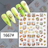 12 Sheets Nail Art Stickers Colorful Leaf Self-Adhesive Nail Decals Leaf Manicure Nail Stickers Flower Butterfly Maple Leaf Design for Women Girls Kids DIY Nail Decorations