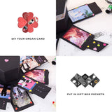 RECUTMS Explosion Box DIY Scrapbooking Set Handmade Photo Album,Gift Box with 6 Faces for Christmas Gift Wedding Memory Book (6 Sides)