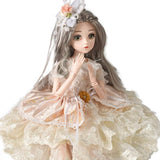 BJD Dolls 26 Movable Jointed Body 3D Eyes Wedding Dress Clothes Girl Doll with Shoes Accessories Dolls Toys for Girls Gift As Picture-2 Doll with Clothes