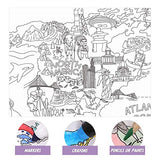 Jar Melo Giant Coloring Poster for Kids; World Map 45.3" X 31.5" and 16 Colors Washable Jumbo Crayons for Kids, Art Suppliers, Easy to Hold