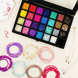 6100 Pcs Bracelet Making Kit - Glass Beads for Jewelry & Bracelets Making - Small Bracelet Beads Kit - Bead Bracelet Necklace Ring Making Kit - DIY Art and Craft Gift for Girls