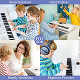 Vangoa Piano Keyboard for Beginner, 61 Keys Piano Portable Music Keyboard Early Education Music Instrument with Lighted Mini-size Keys, Best Gift for Kids Boy & Girl, White