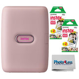 Fujifilm Instax Mini Link Smartphone Printer (Dusky Pink) + Fuji Instax Mini Film (40 Sheets) - Instax Mini Printer Bundle